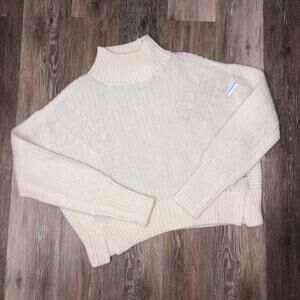 Scotch & Soda Starwatcher Cream Cowl Neck Crop Wool Blend Pullover Sweater L